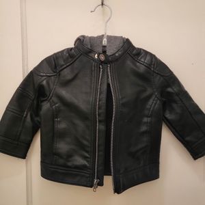 Black Faux Leather jacket for toddler